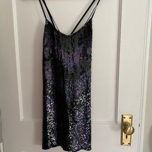 Parker Black Sequin Dress XS